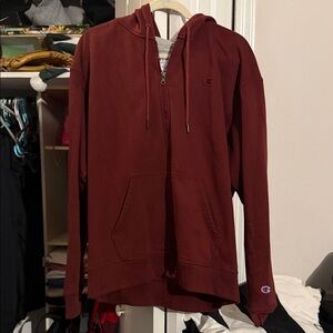 Men’s Champion Burgundy Full-Zip Hoodie
